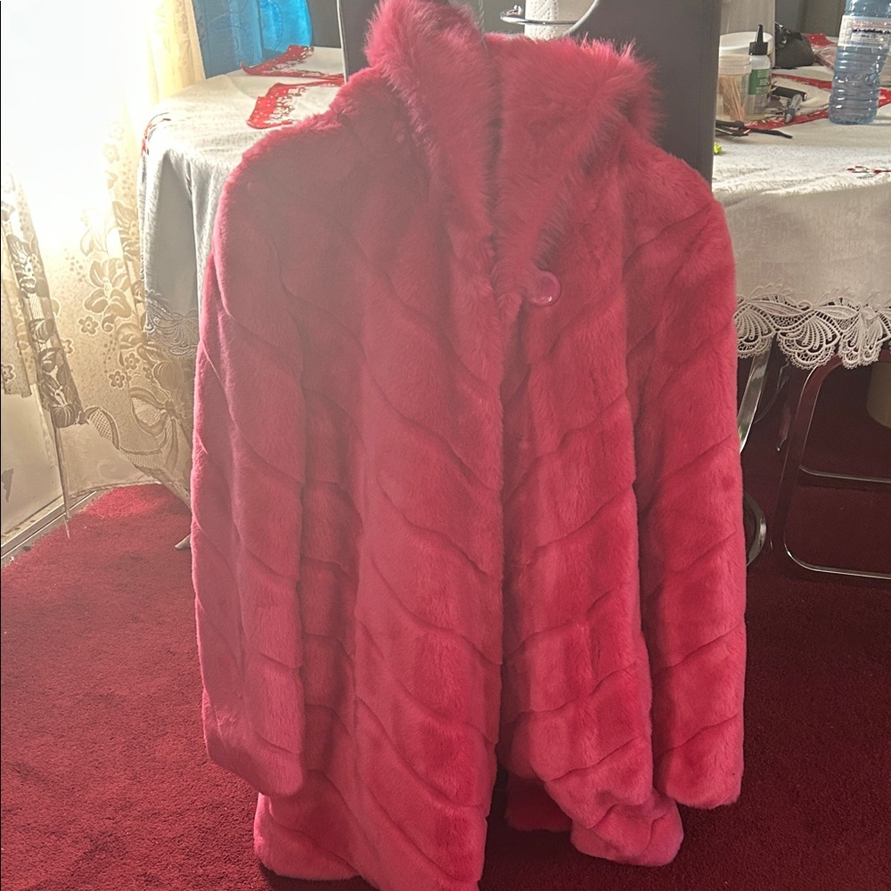 Jessica Vibrant Pink Teddy Jacket